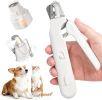 2-in-1 Dog Nail Clippers & Grinder with LED Light, Quiet Electric Pet Nail Trimmer for Large Medium Small Dogs Cats