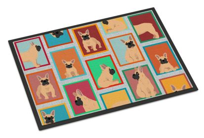 NEW Lots of Fawn French Bulldog Doormat Front Door Mat Indoor Outdoor Rugs for Entryway, Non Slip Washable Low Pile, 18H X 27W