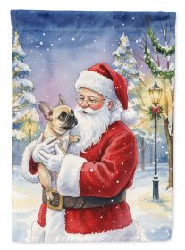 French Bulldog with Santa Claus Garden Flag Mailbox Decorative Yard Banner Outside Patio Artwork for Flower Beds, Garden Size, Multicolor