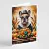 French Bulldog Thanksgiving Greeting Cards Pack of 8 Blank Cards with Envelopes Whimsical A7 Size 5x7