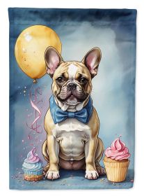 French Bulldog Happy Birthday Garden Flag Mailbox Flag Decorative Yard Flag Banner Outside Patio Artwork Yard Flower Beds, Garden Size, Multicolor