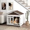 40"L Wooden Dog House Outdoor Indoor for Small, Medium, Large Dogs, with Air Vents & Elevated Removable Floor