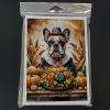 French Bulldog Thanksgiving Greeting Cards Pack of 8 Blank Cards with Envelopes Whimsical A7 Size 5x7