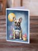 French Bulldog Happy Birthday Greeting Cards Pack of 8 Blank Cards with Envelopes Whimsical A7 Size 5x7 Blank Note Cards