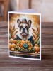 French Bulldog Thanksgiving Greeting Cards Pack of 8 Blank Cards with Envelopes Whimsical A7 Size 5x7