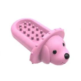 Soft Rubber Toy Puppy Slow Feeder PadPeanutButter Treat Dispenser Training Aid DogCrateTraining Tool -Reduce Boredom Anxiety.Distraction F (Option: Pink)