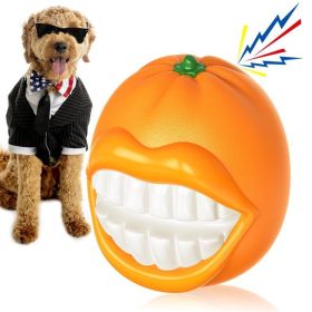 Dog Toys Squeak Chew Toys Tough Ballfor Medium Large Extra Aggressive ChewersringDogs Breed Interactive Enduring IndestructibleSqueaky Toy (Option: Orange)