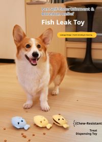 Fish-Shaped Dog Treat Dispenser Toy â€“ Food-Grade Silicone Slow Feeder for Boredom Relief (Color: Yellow)