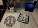 French Bulldog Spring Path Pair of Pot Holders Kitchen Heat Resistant Pot Holders Sets Oven Hot Pads for Cooking Baking BBQ, 7 1/2 x 7 1/2
